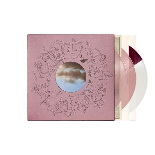 Mac Miller The Divine Feminine limited deluxe edition blush + apple black mist vinyl 3LP set mockup with envelope