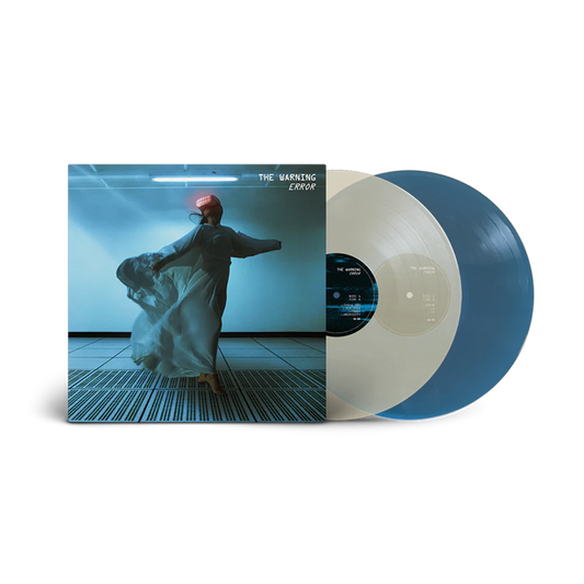The Warning Error limited edition white and blue transparent vinyl 2LP with cover mockup