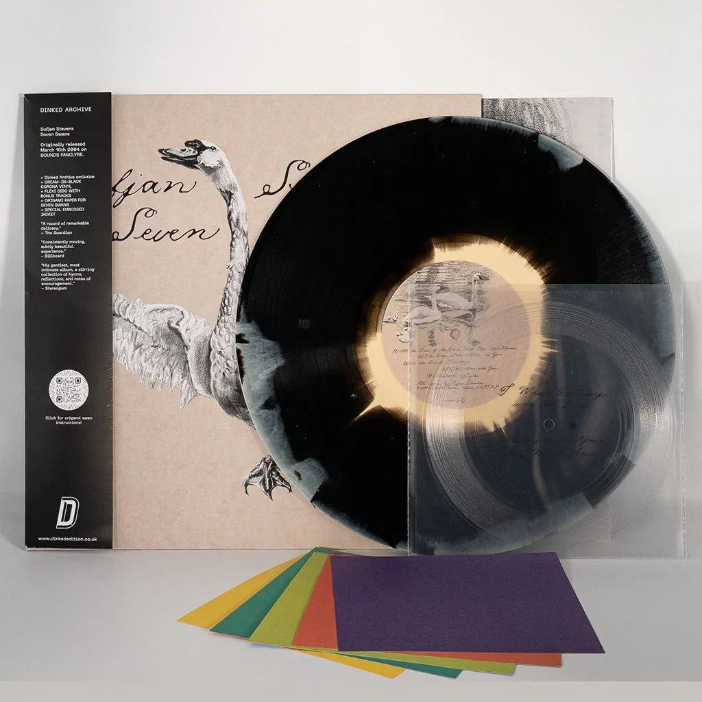 Sufjan Stevens Seven Swans 20th anniversary Dinked edition Corona vinyl LP with OBI and flexi discs