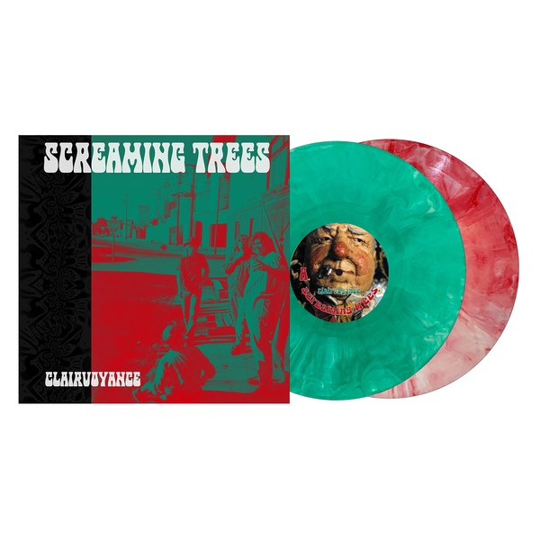 Screaming Trees Clairvoyance limited edition evergreen and candy cane vinyl 2LP mockup