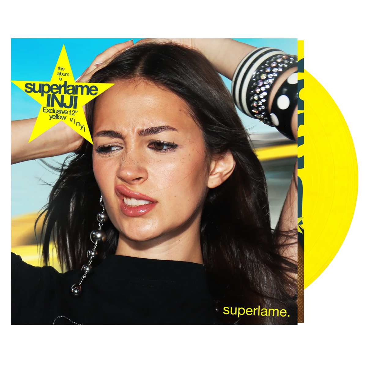 INJI Superlame limited edition yellow vinyl LP mockup
