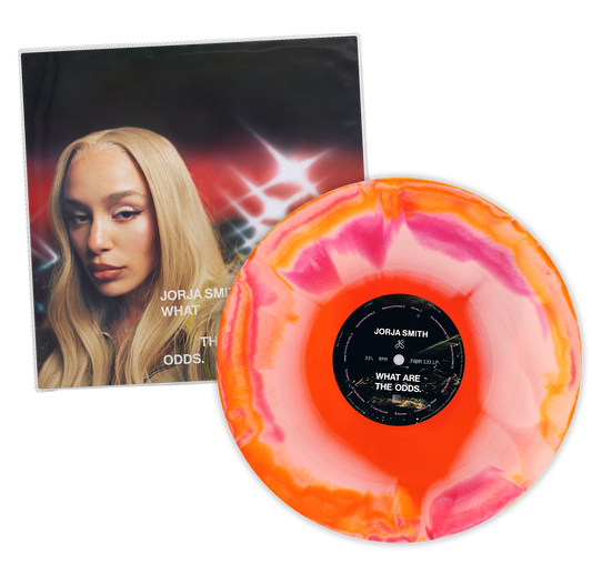 Jorja Smith What Are The Odds limited edition Sunrise vinyl LP with custom PVC sleeve mockup