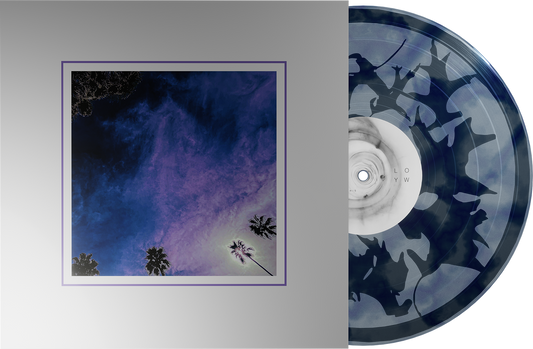 Look Outside Your Window self-titled limited edition leaf-filled blue transparent vinyl LP mockup with cover