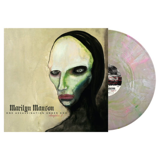 Marilyn Manson One Assassination Under God (Chapter 2) limited edition bone green pink marbled vinyl LP mockup