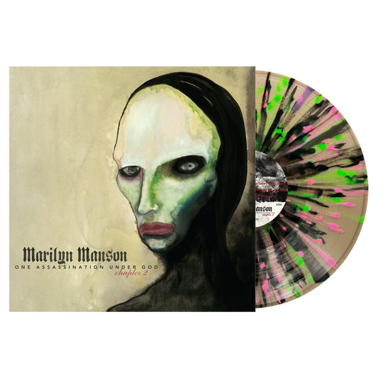 Marilyn Manson One Assassination Under God (Chapter 2) limited edition black pink green splatter vinyl LP mockup