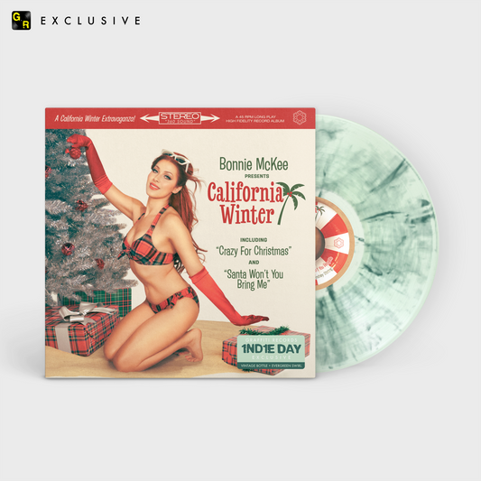 Bonnie McKee California Winter limited edition vintage bottle evergreen swirl 12 inch vinyl mockup