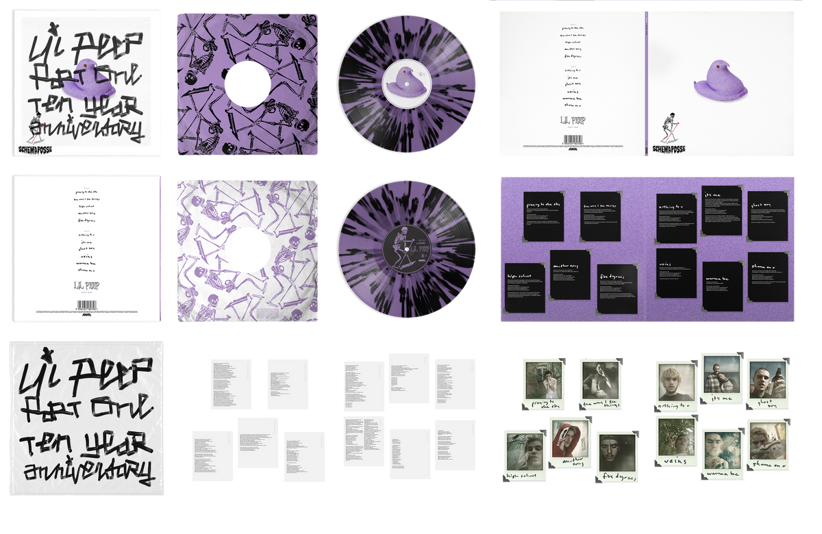 Lil Peep Lil Peep: Part One (Ten Year Anniversary) vinyl LP package contents mockup
