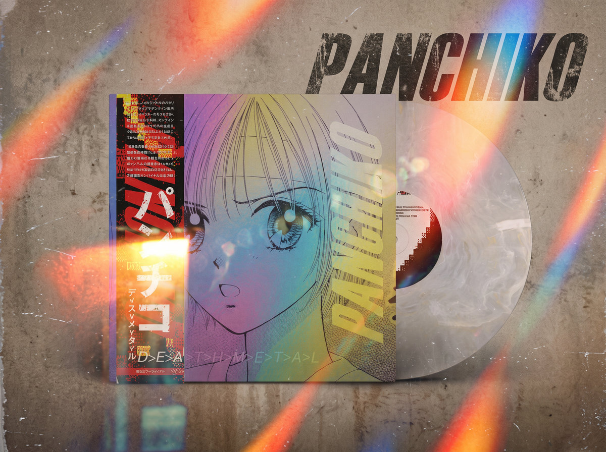 Panchiko D>E>A>T>H>M>E>T>A>L Limited Edition Golden Pearl Vinyl Record LP mockup
