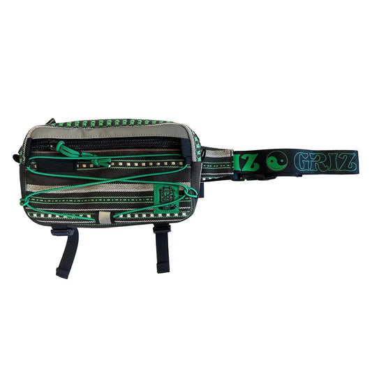 GRiZ cross body day bag in woven summer greens
