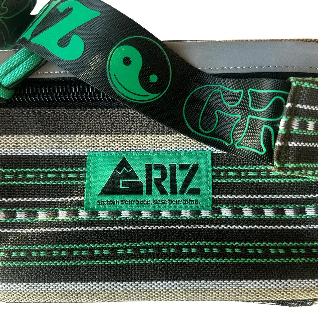 GRiZ cross body day bag logo patch detail