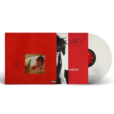 SIGNED Malcolm Todd Do That Again opaque white vinyl LP with signed insert mockup