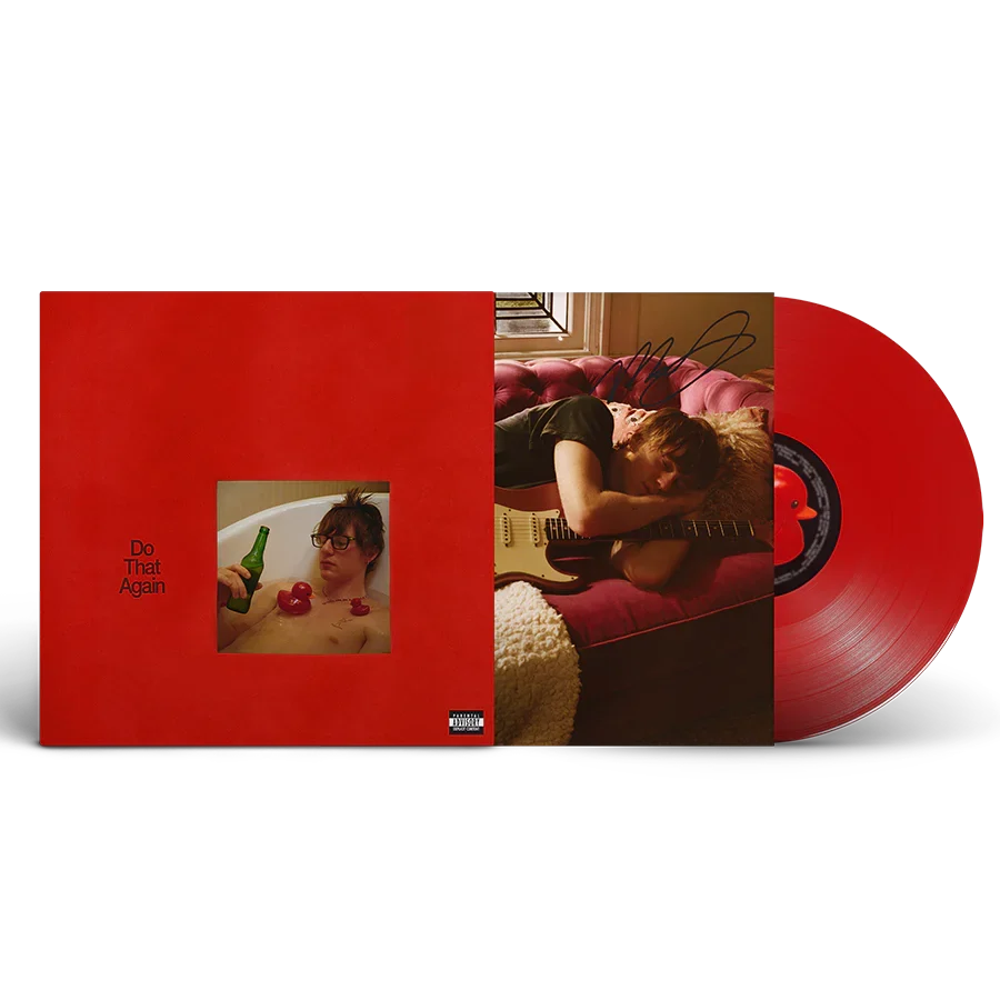 SIGNED Malcolm Todd Do That Again opaque red vinyl LP with signed insert mockup