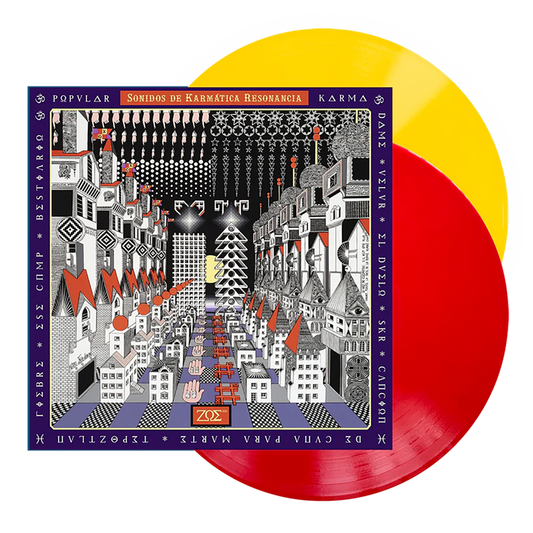 Zoé Sonidos De Karmática Resonancia limited edition yellow and red vinyl 2LP mockup