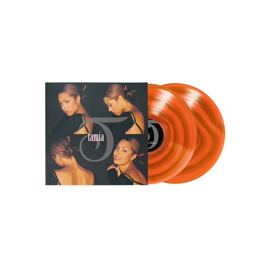 Tamia Tamia limited edition Orange Lollipop vinyl 2LP mockup with cover
